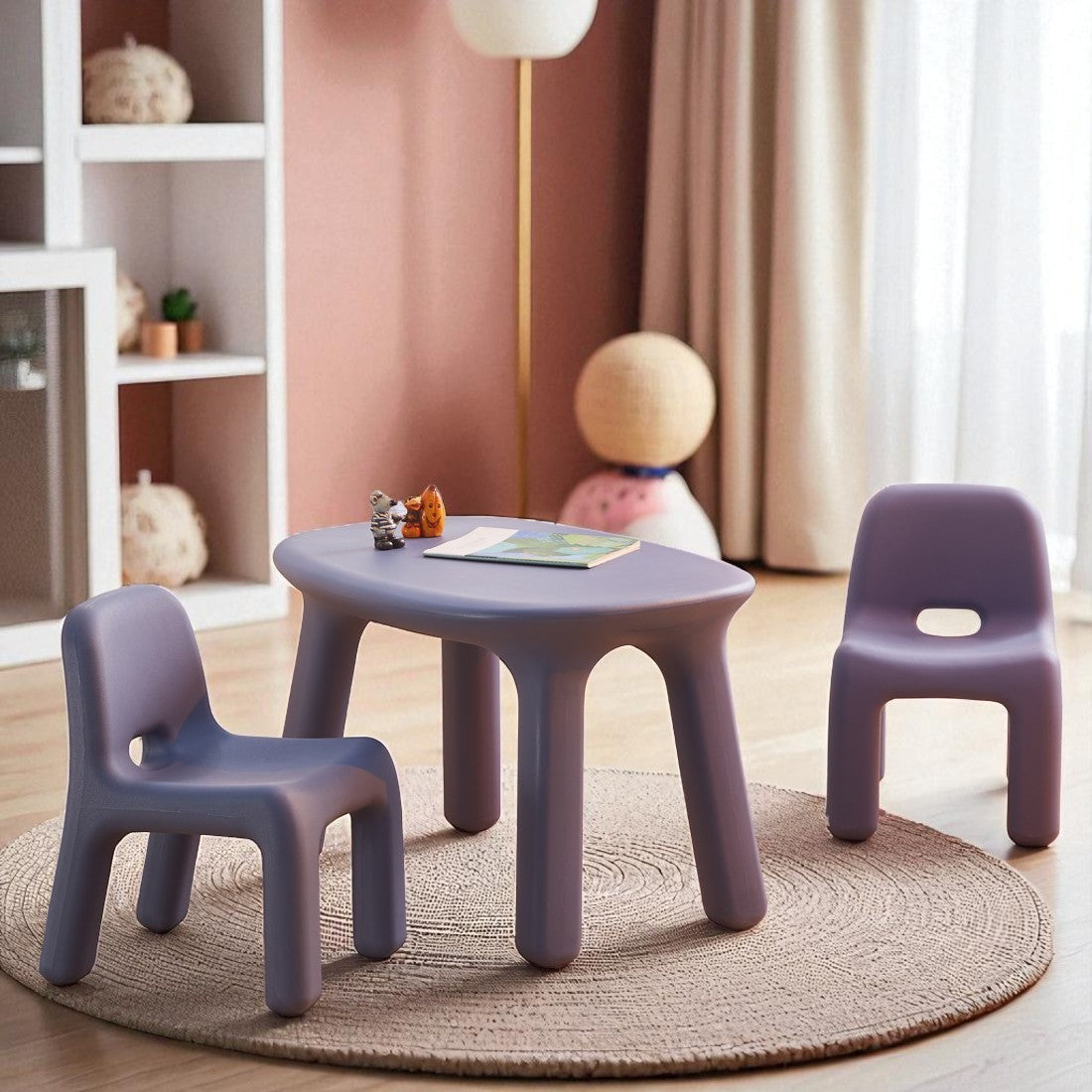 Odie Kids 3pc Table and Chair Set - Blue