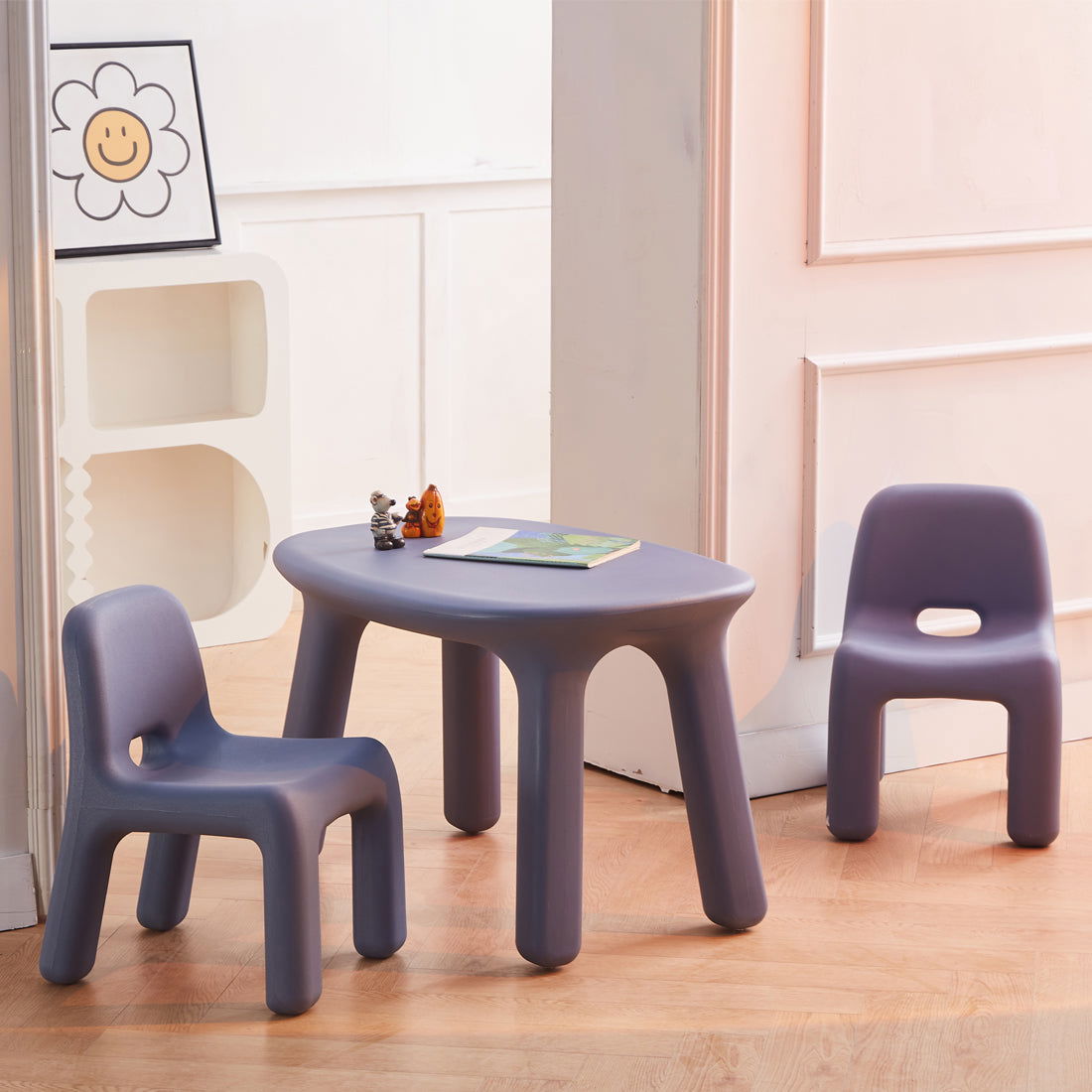 Odie Kids 3pc Table and Chair Set - Blue - Odie Home