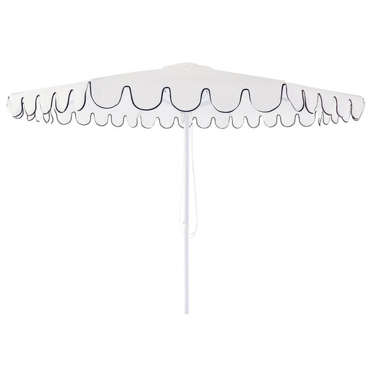 Palermo - 3m octagonal aluminium umbrella with flap and cover - White with black trim - Odie Home