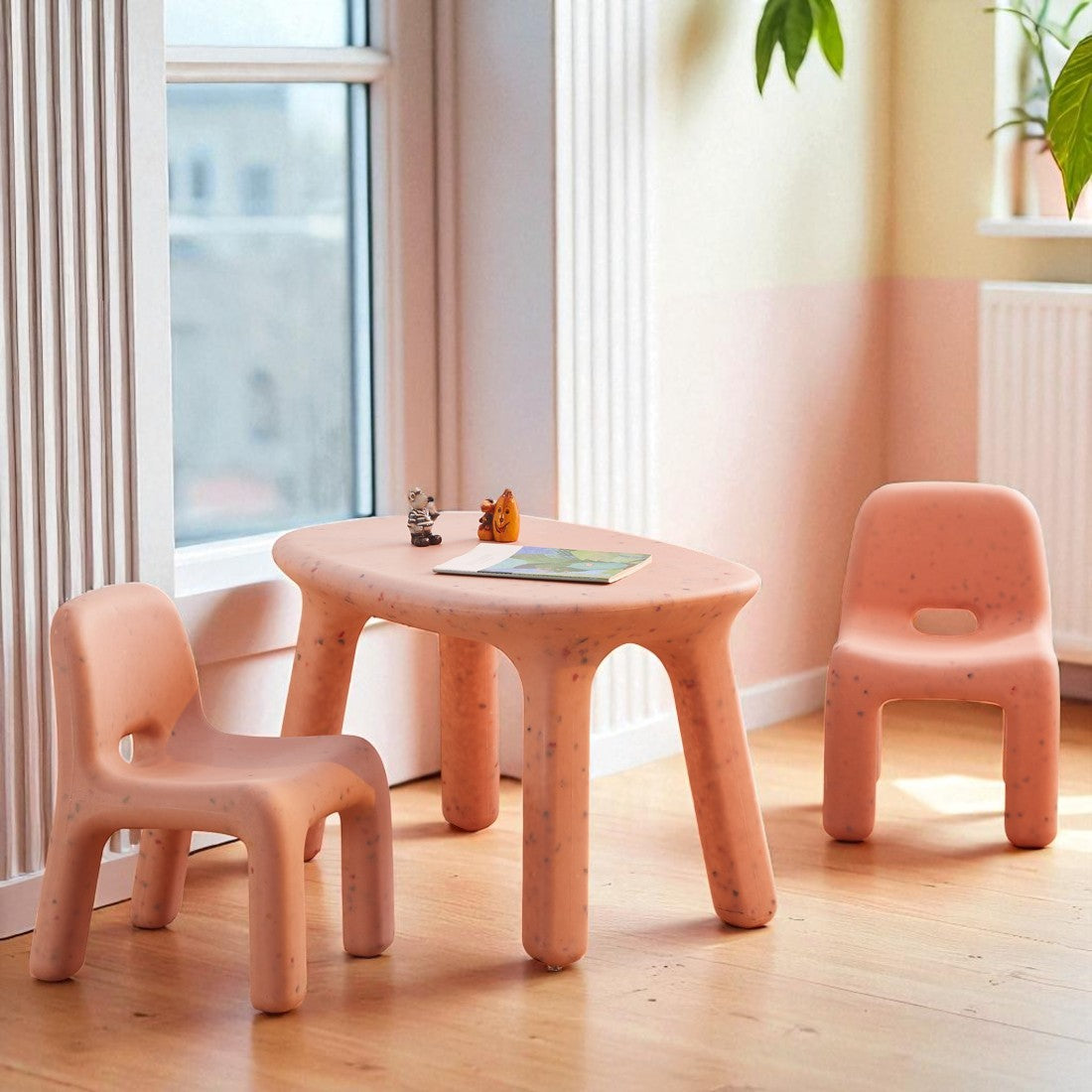 Odie Kids 3pc Table and Chair Set - Pink Sprinkle