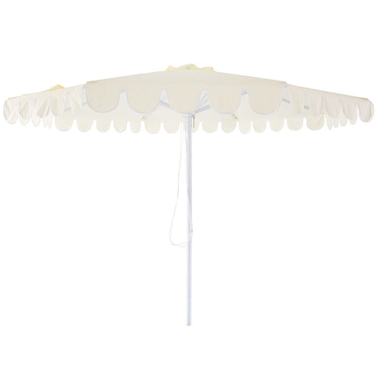 Whitehaven - 3m octagonal aluminium umbrella with flap and cover - Cream with white trim - Odie Home