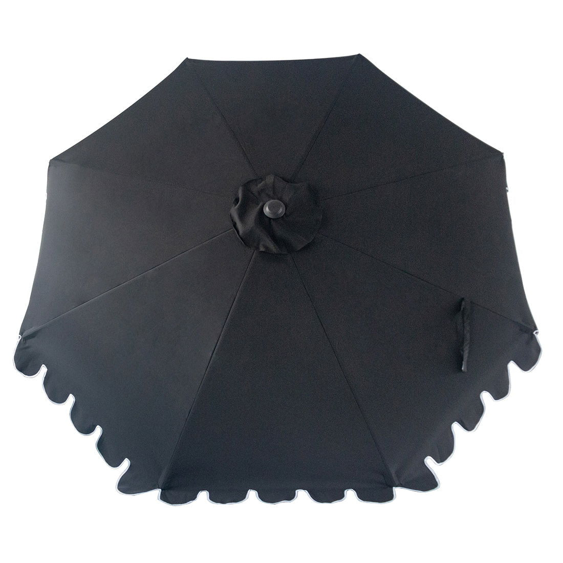 Midnight 3m octagonal aluminium umbrella with flap and cover - Black with white trim