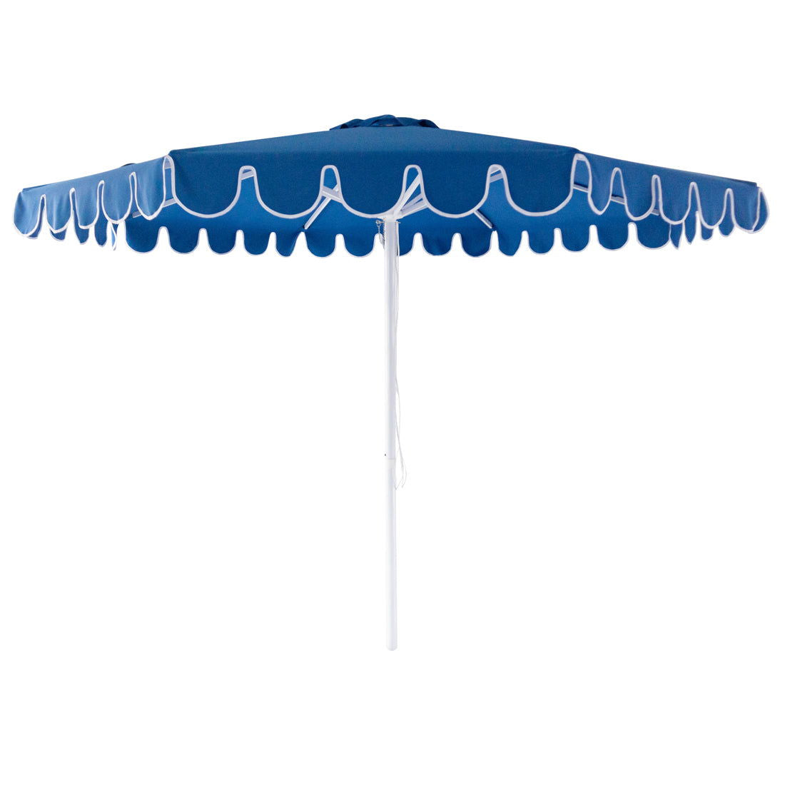 Nautical 3m octagonal aluminium umbrella with flap and cover - Navy with white trim