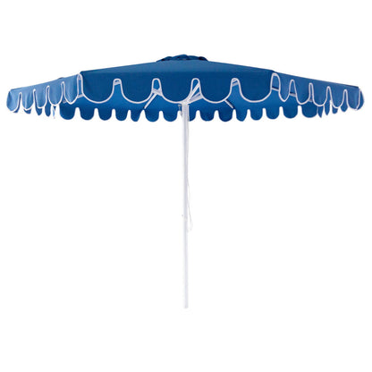 Nautical 3m octagonal aluminium umbrella with flap and cover - Navy with white trim