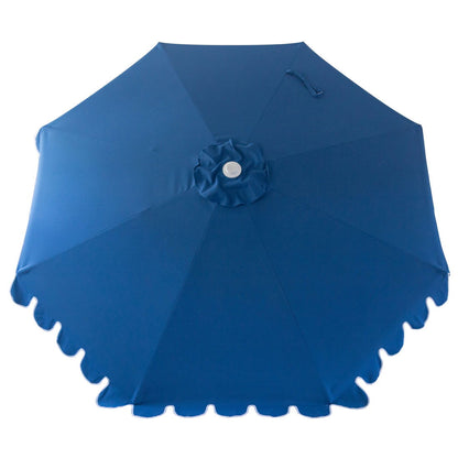 Nautical 3m octagonal aluminium umbrella with flap and cover - Navy with white trim