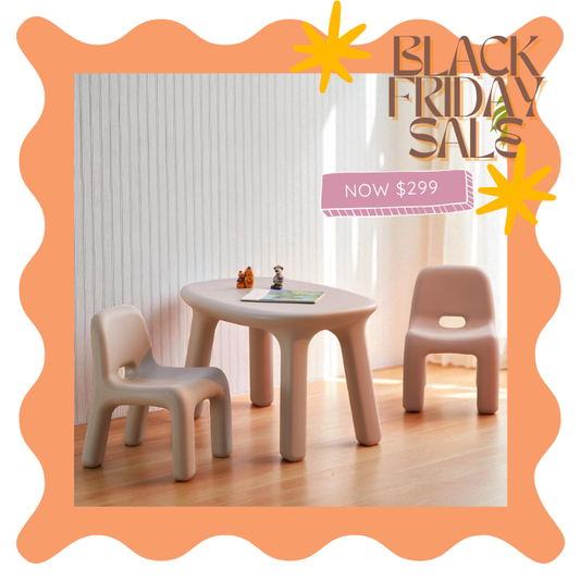 OUT OF STOCK - Odie Kids 3pc Table and Chair Set - Grey