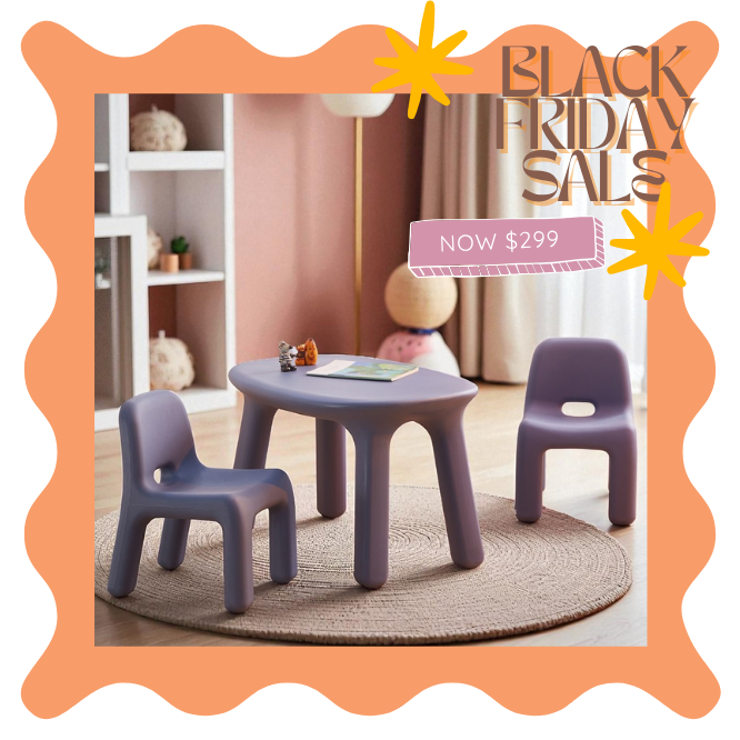 Odie Kids 3pc Table and Chair Set - Blue