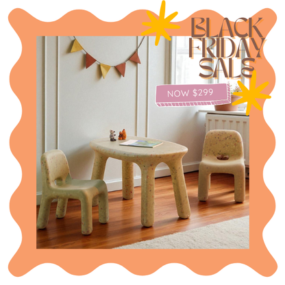 Odie Kids 3pc Table and Chair Set - Green Sprinkle