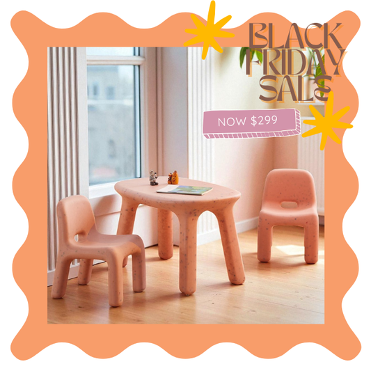 Odie Kids 3pc Table and Chair Set - Pink Sprinkle