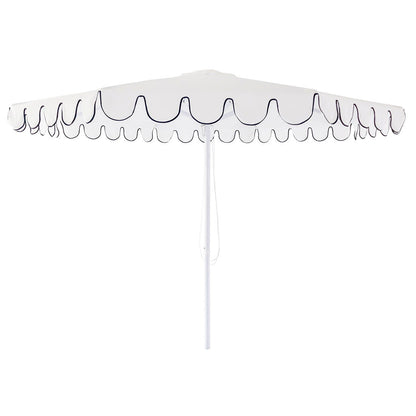 Palermo - 3m octagonal aluminium umbrella with flap and cover - White with black trim