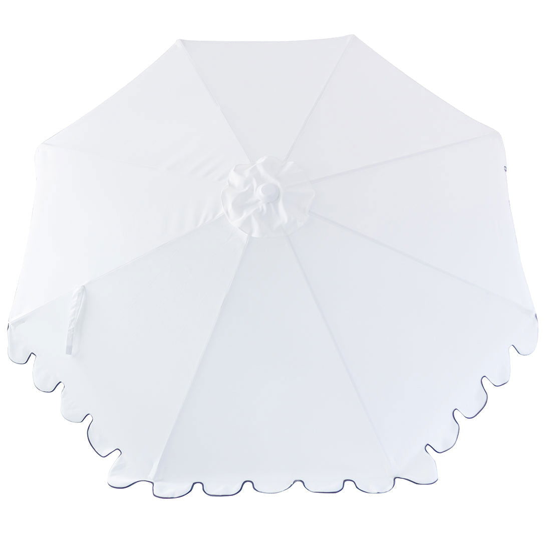 Palermo - 3m octagonal aluminium umbrella with flap and cover - White with black trim - Odie Home