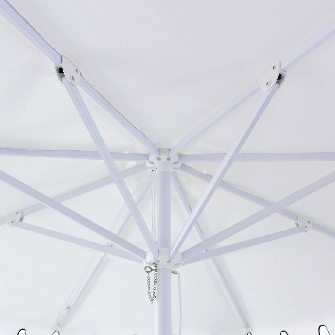 Palermo - 3m octagonal aluminium umbrella with flap and cover - White with black trim - Odie Home